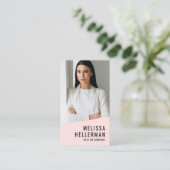 Professional Photo QR Code Logo Blush Pink Visitenkarte (Stehend Vorderseite)