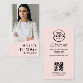Professional Photo QR Code Logo Blush Pink Visitenkarte