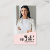 Professional Photo QR Code Logo Blush Pink Visitenkarte (Vorderseite)