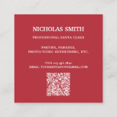 Professional Photo Santa Claus QR code Quadratische Visitenkarte (Rückseite)