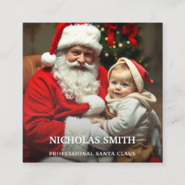 Professional Photo Santa Claus QR code Quadratische Visitenkarte