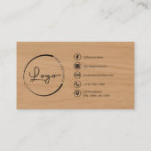 Professional Photo Wood QR Code Social Media Visitenkarte (Rückseite)