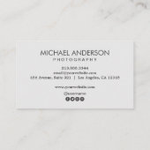 Professional Photographer camera logo Photography  Visitenkarte (Rückseite)