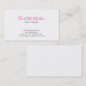 Professional Pink White Manager Consultant Chief Visitenkarte (Vorne/Hinten)