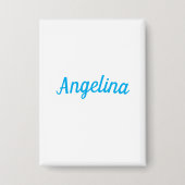 Professional Plain Modern Elegant Blue Your Name Button (Vorderseite)