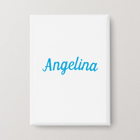 Professional Plain Modern Elegant Blue Your Name Button (Vorderseite)