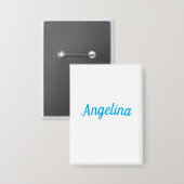 Professional Plain Modern Elegant Blue Your Name Button (Vorderseite/Rückseite)