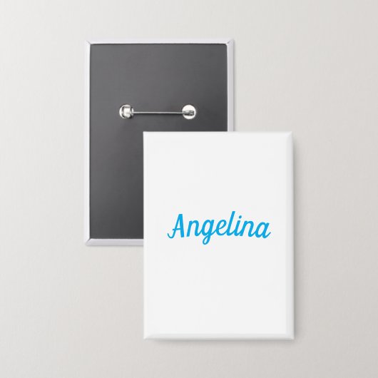 Professional Plain Modern Elegant Blue Your Name Button (Vorderseite/Rückseite)