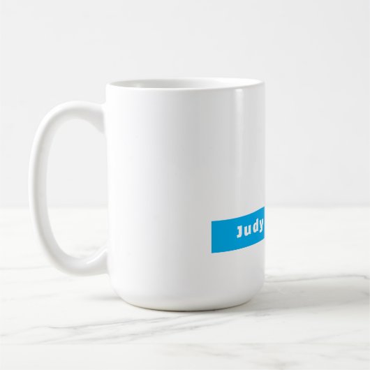 Professional Plain Modern Elegant Name Blue White Kaffeetasse (Links)