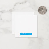 Professional Plain Modern Elegant Name Blue White Mitteilungskarte (Vorderseite/Rückseite Beispiel)