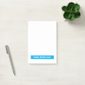 Professional Plain Modern Elegant Name Blue White Post-it Klebezettel (Büro)