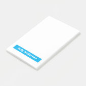 Professional Plain Modern Elegant Name Blue White Post-it Klebezettel (angewinkelt)