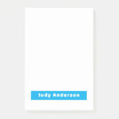 Professional Plain Modern Elegant Name Blue White Post-it Klebezettel (Vorderseite)