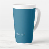 Professional Plain Modern Elegant Your Name Blue Milchtasse (Rechte Ecke)