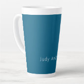 Professional Plain Modern Elegant Your Name Blue Milchtasse (Linke Ecke)