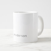 Professional Plain Modern Elegant Your Name Jumbo-Tasse (Vorderseite Rechts)