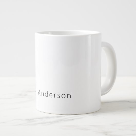 Professional Plain Modern Elegant Your Name Jumbo-Tasse (Vorderseite Rechts)