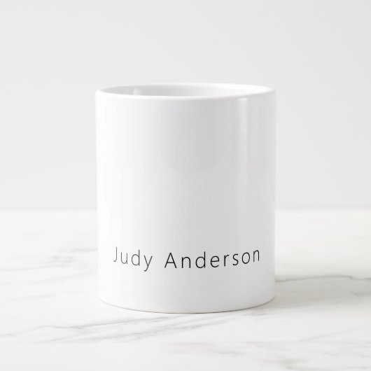 Professional Plain Modern Elegant Your Name Jumbo-Tasse (Vorderseite)