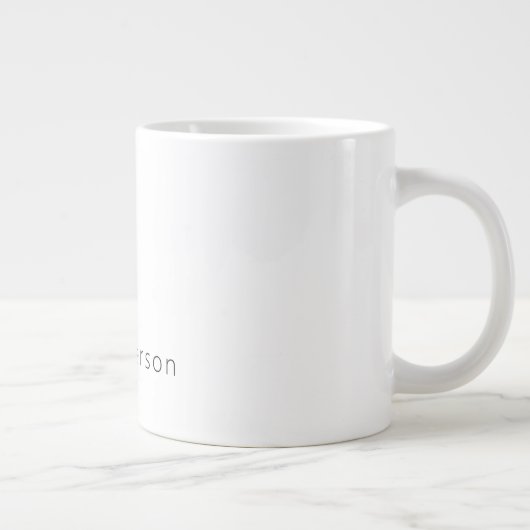 Professional Plain Modern Elegant Your Name Jumbo-Tasse (Rechts)