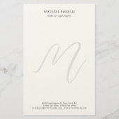 Professional Plain Modern Minimalist Monogrammed Briefpapier (Vorderseite)