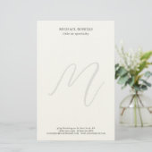 Professional Plain Modern Minimalist Monogrammed Briefpapier (Stehend Vorderseite)