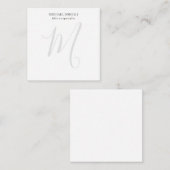 Professional Plain Modern Minimalist Monogrammed Mitteilungskarte (Vorne/Hinten)