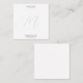 Professional Plain Modern Minimalist Monogrammed Mitteilungskarte (Vorne/Hinten)