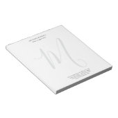 Professional Plain Modern Minimalist Monogrammed Notizblock (angewinkelt)