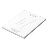 Professional Plain Modern Minimalist Monogrammed Notizblock (Rotiert)