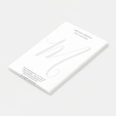 Professional Plain Modern Minimalist Monogrammed Post-it Klebezettel (angewinkelt)