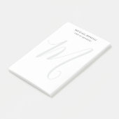 Professional Plain Modern Minimalist Monogrammed Post-it Klebezettel (angewinkelt)