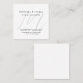 Professional Plain Modern Minimalist Monogrammed Quadratische Visitenkarte (Vorne/Hinten)