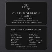 Professional Plumbing Service Black & Silver Visitenkarte