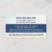 Professional Plumbing Services Visitenkarte (Rückseite)