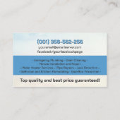 Professional Plumbing Services Visitenkarte (Rückseite)