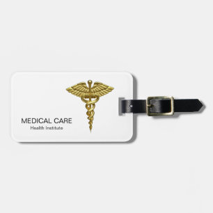 Professional Precious Medical Gold Caduceus Gepäckanhänger