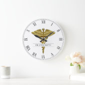 Professional Precious Medical Gold Caduceus Große Wanduhr (Zuhause)