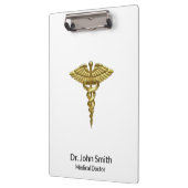 Professional Precious Medical Gold Caduceus Klemmbrett (Links)