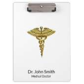 Professional Precious Medical Gold Caduceus Klemmbrett (Vorderseite)
