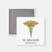 Professional Precious Medical Gold Caduceus Magnet (Vorderseite/Rückseite)