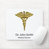 Professional Precious Medical Gold Caduceus Mousepad (Mit Mouse)