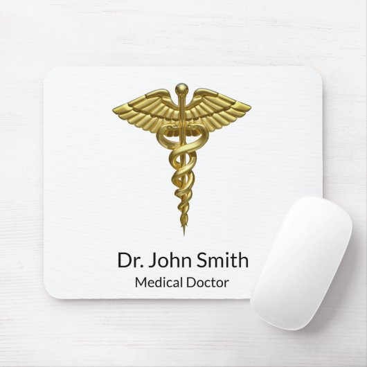 Professional Precious Medical Gold Caduceus Mousepad (Mit Mouse)