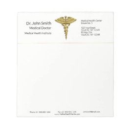 Professional Precious Medical Gold Caduceus Notizblock
