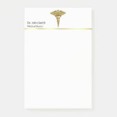 Professional Precious Medical Gold Caduceus Post-it Klebezettel (Vorderseite)