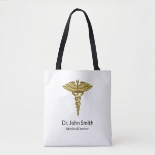 Professional Precious Medical Gold Caduceus Tasche
