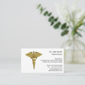 Professional Precious Medical Gold Caduceus Terminkarte (Stehend Vorderseite)