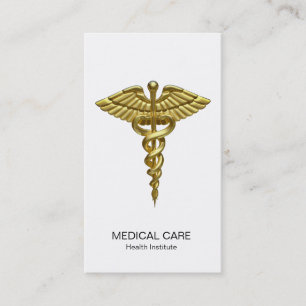 Professional Precious Medical Gold Caduceus Visitenkarte