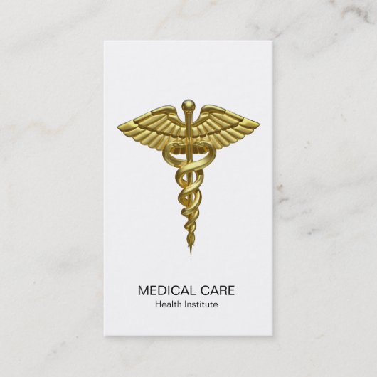 Professional Precious Medical Gold Caduceus Visitenkarte (Vorderseite)
