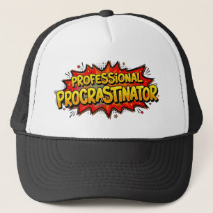 Professional Procrastinator Comic Book Pop Art Truckerkappe