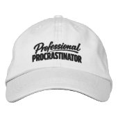 Professional Procrastinator Funny Humor Bestickte Baseballkappe (Vorderseite)